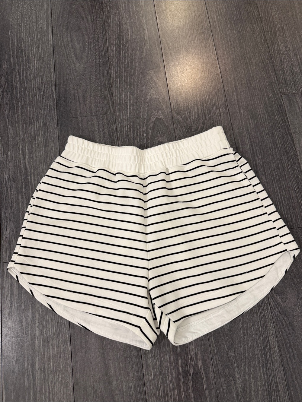 Danskin White Shorts with Black Stripes